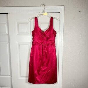Jones New York Womens Dress Red Satin Size 8 Pleated Y2K Gothic Vampire Evening